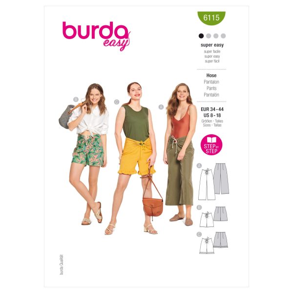 Burda Style Pattern 6115 Misses' Trousers and Shorts