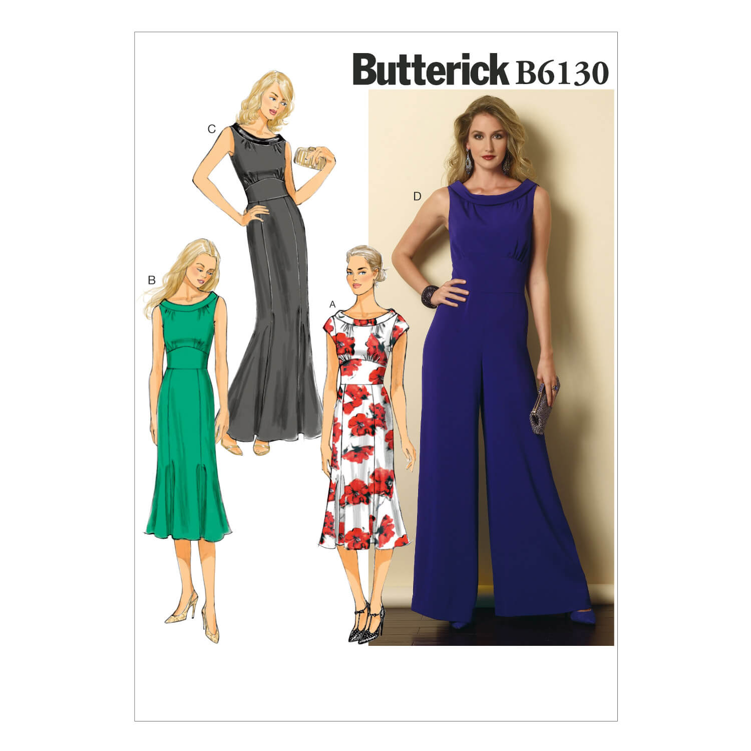 Butterick Sewing Pattern B6130 Misses' Dress and Jumpsuit