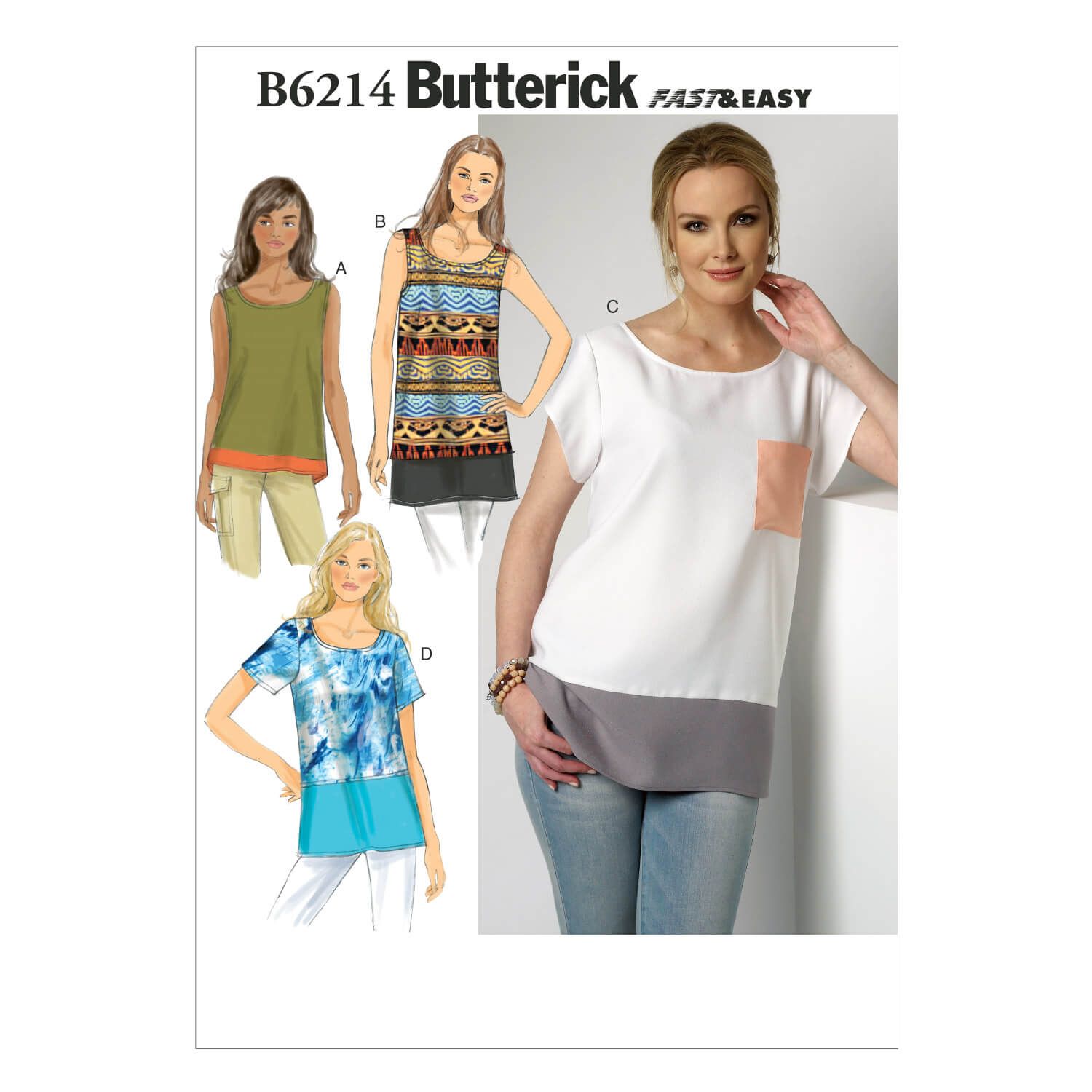 Butterick Sewing Pattern B6214 Misses’ Top Sewdirect Australia