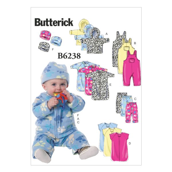 Butterick Sewing Pattern B6238 Infants' Jacket, Overalls, Pants, Bunting and Hat
