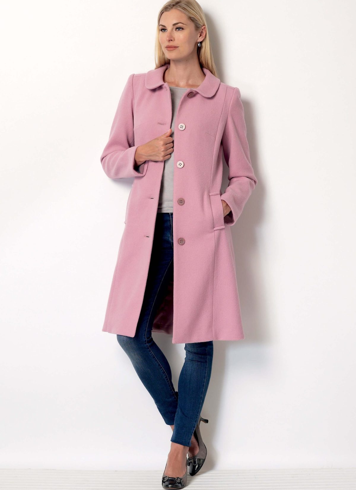 Butterick Sewing Pattern B6385 Misses' Lisette Funnel-Neck, Peter Pan or Pointed Collar Coats