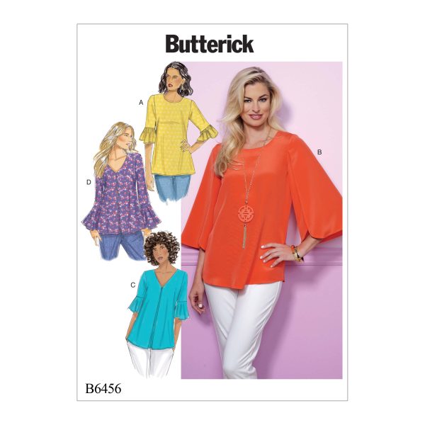 Butterick Sewing Pattern B6456 Misses' Tulip or Ruffle Sleeve Tops