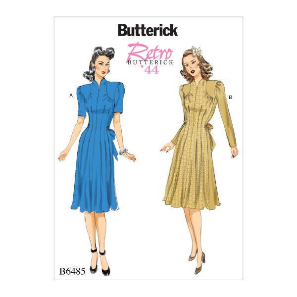 Butterick Sewing Pattern B6485 Misses' Dresses with Shoulder and Bust Detail, Waist Tie, and Sleeve Variations