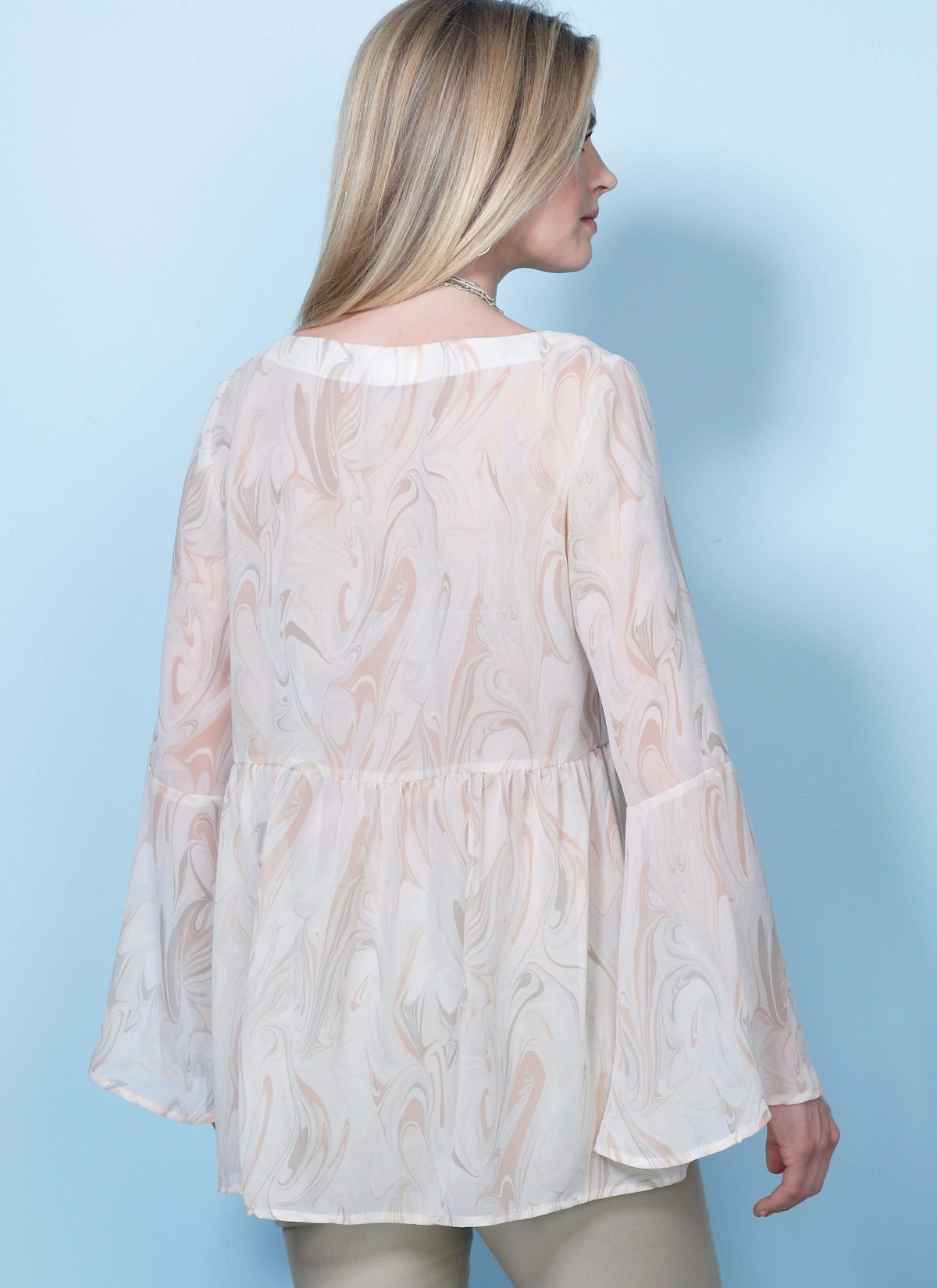 Butterick Sewing Pattern B6486 Misses' Loose-Fitting, Gathered Waist Pullover Tops with Bell Sleeves