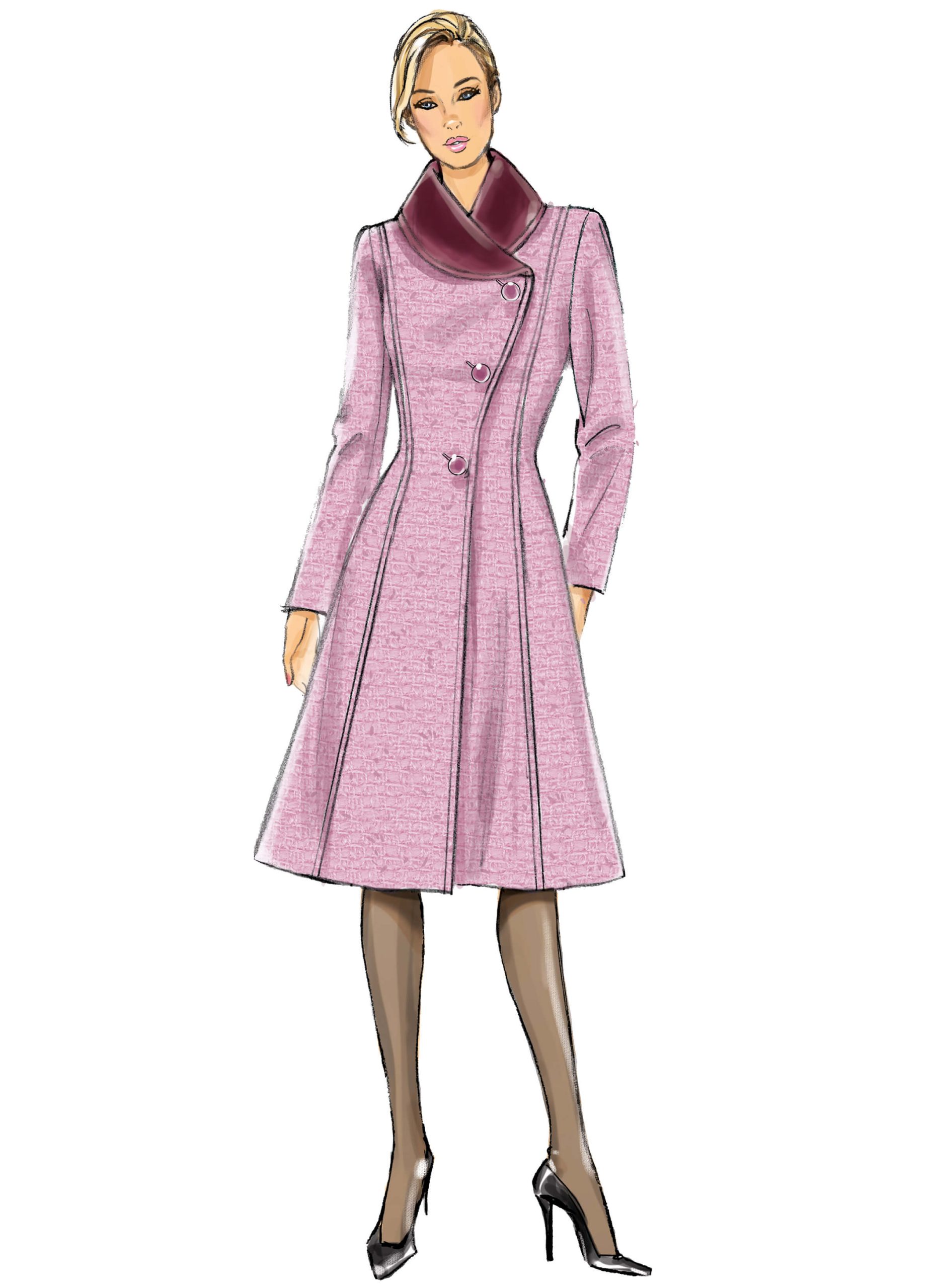 Butterick Sewing Pattern B6497 Misses'/Misses' Petite Jacket and Coats with Asymmetrical Front and Collar Variations