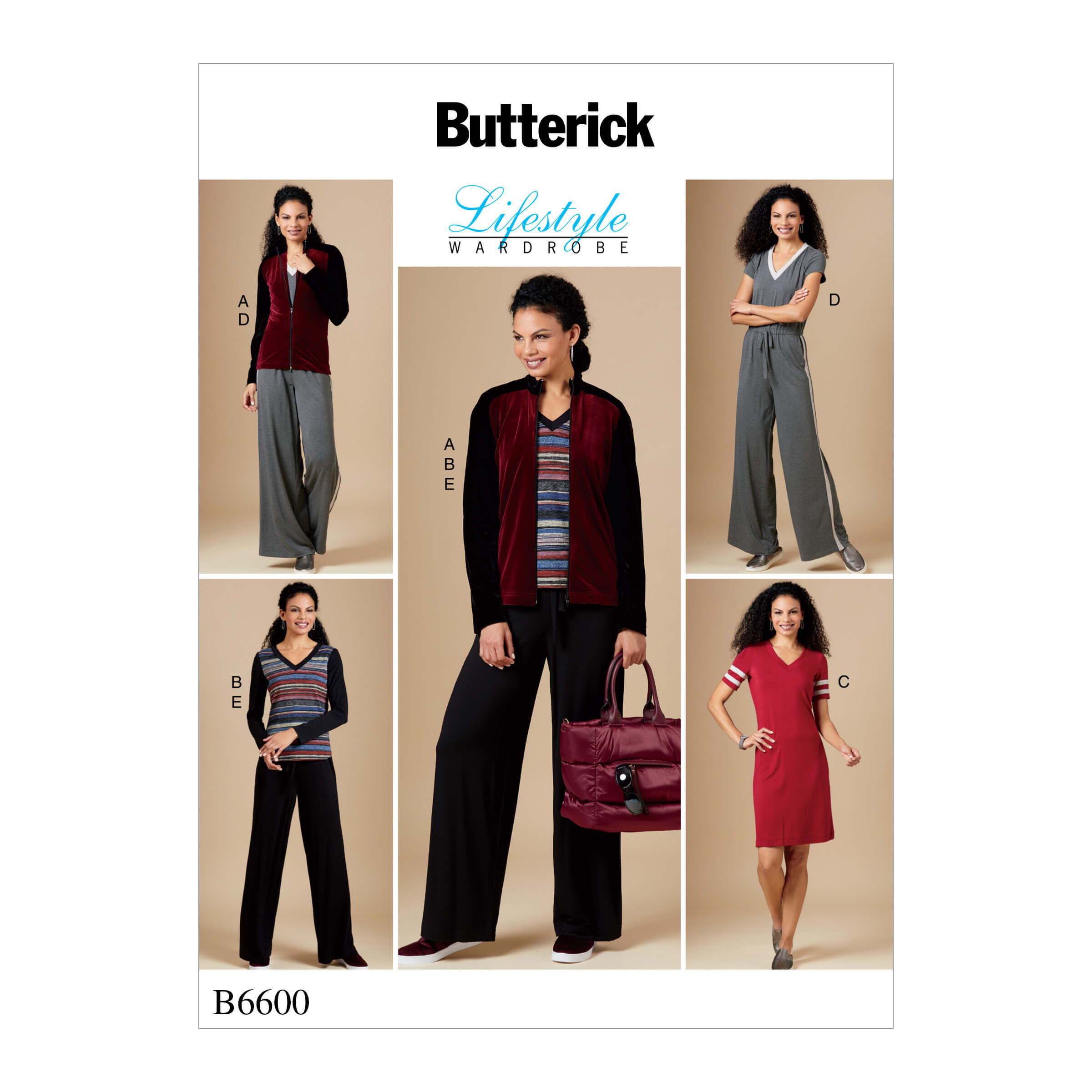 Butterick Sewing Pattern B6600 Misses' Jacket, Top, Dress, Jumpsuit and Pants