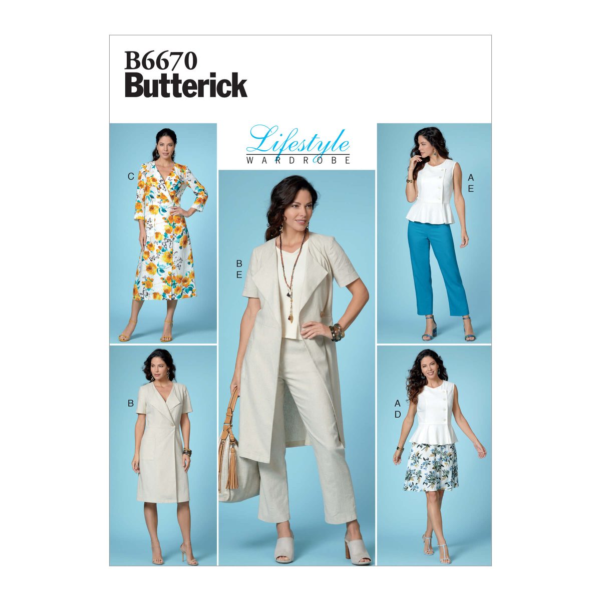 Butterick Sewing Pattern B6670 Misses' Top, Dress, Skirt and Pants