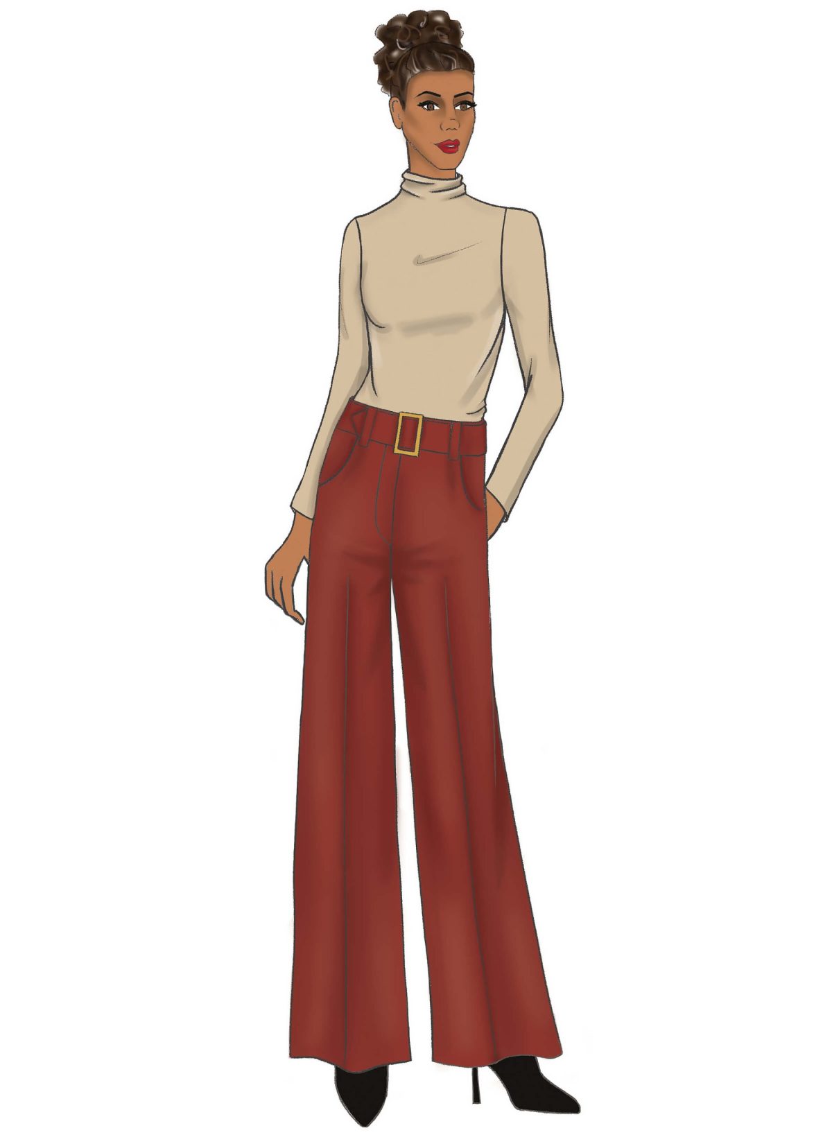 Butterick Sewing Pattern B6715 Misses'/Misses' Petite Trousers, Sash & Belt