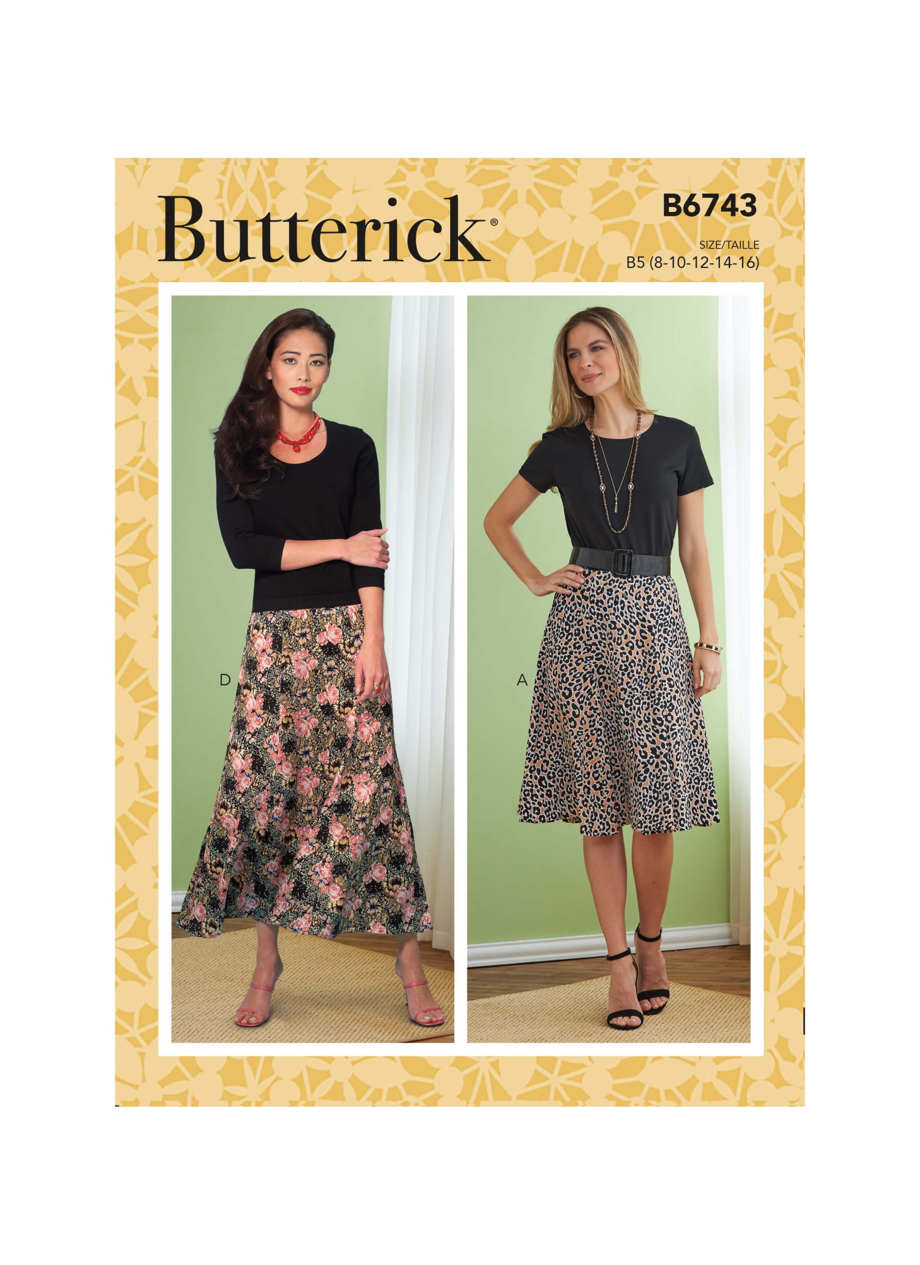 Butterick Sewing Pattern B6743 Misses'/Misses' Petite Gored Skirts