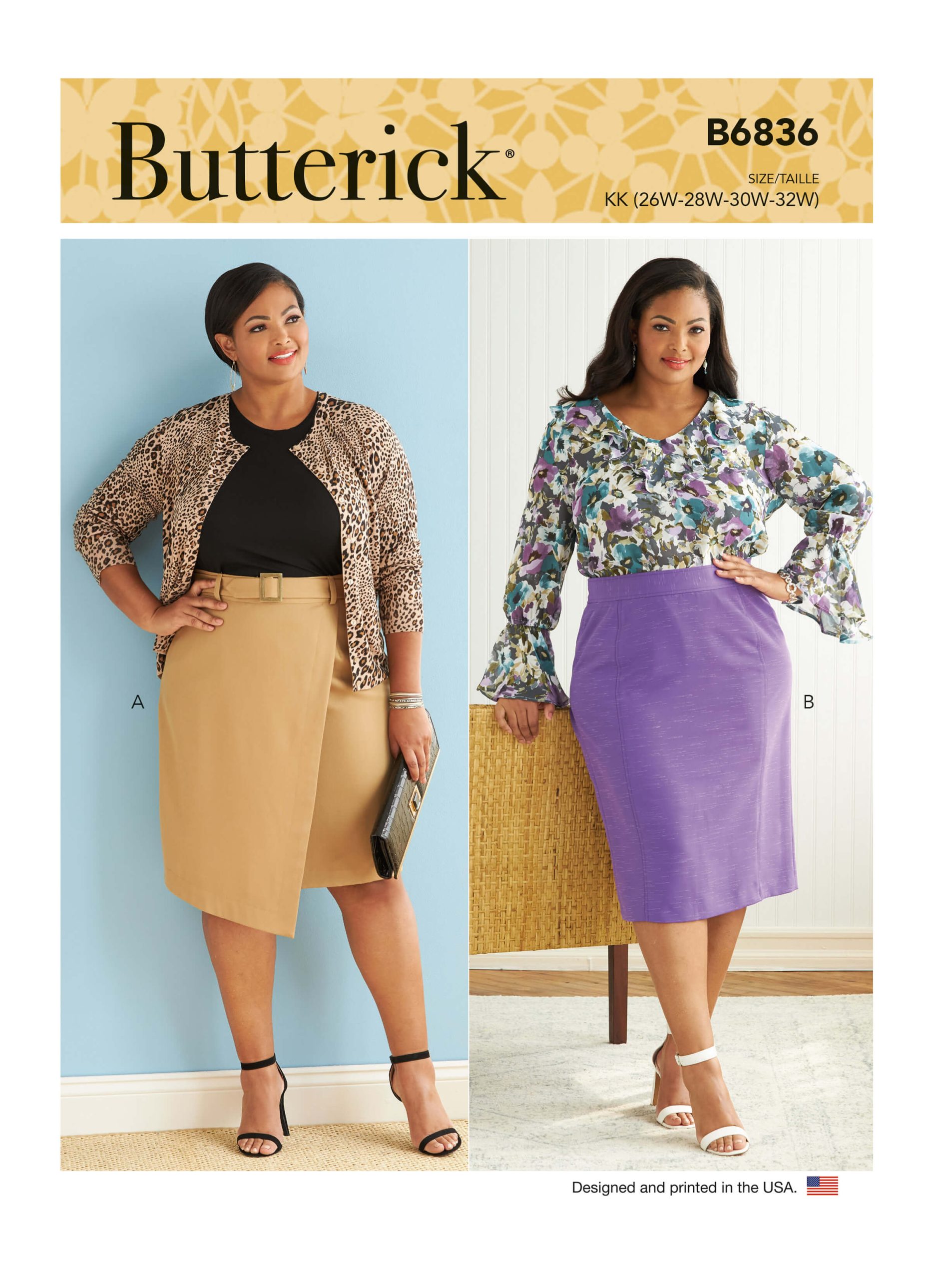 Butterick Sewing Pattern B6836 Women's Skirt & Belt