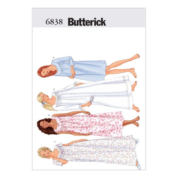 Butterick Sewing Pattern B6838 Misses'/Misses' Petite Nightgown