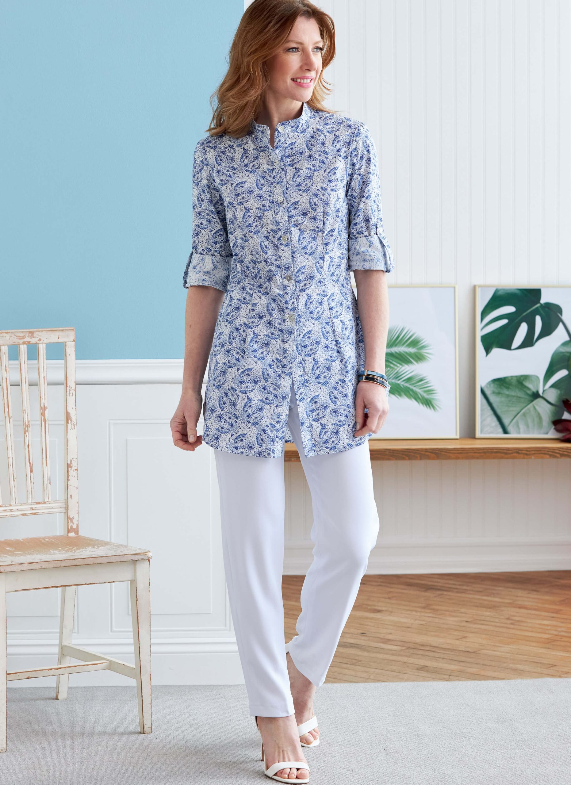 Butterick Sewing Pattern B6852 Misses' Button-Down Shirts With Collar, Sleeve & Hem Variations Palmer/Pletsch