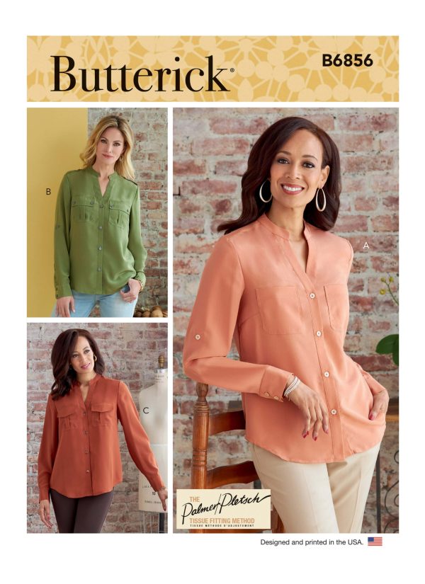 Butterick Sewing Pattern B6856 Misses' Shirt Palmer/Pletsch