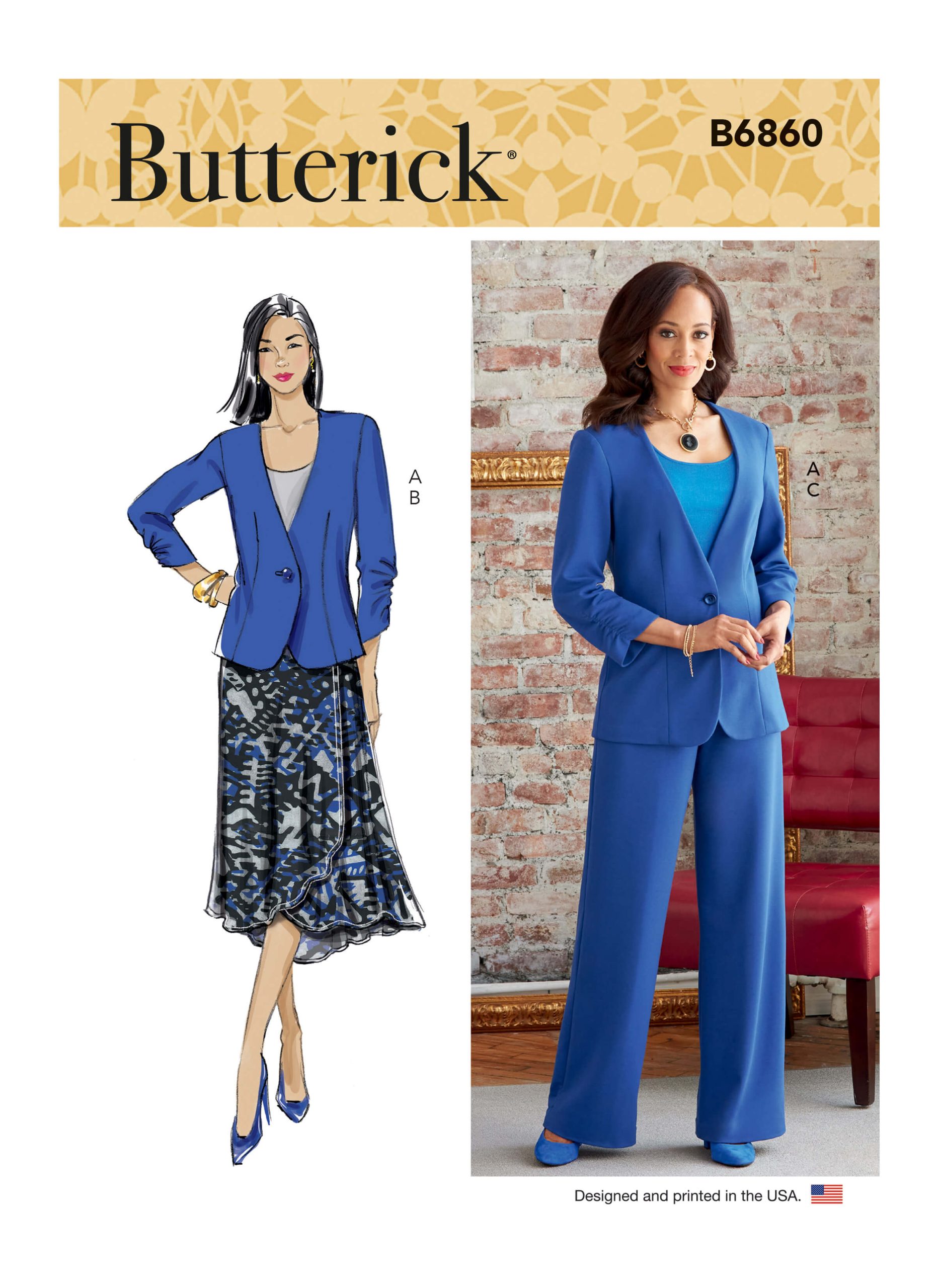 Butterick Sewing Pattern B6860 Misses' and Women's Jacket, Skirt and Trousers