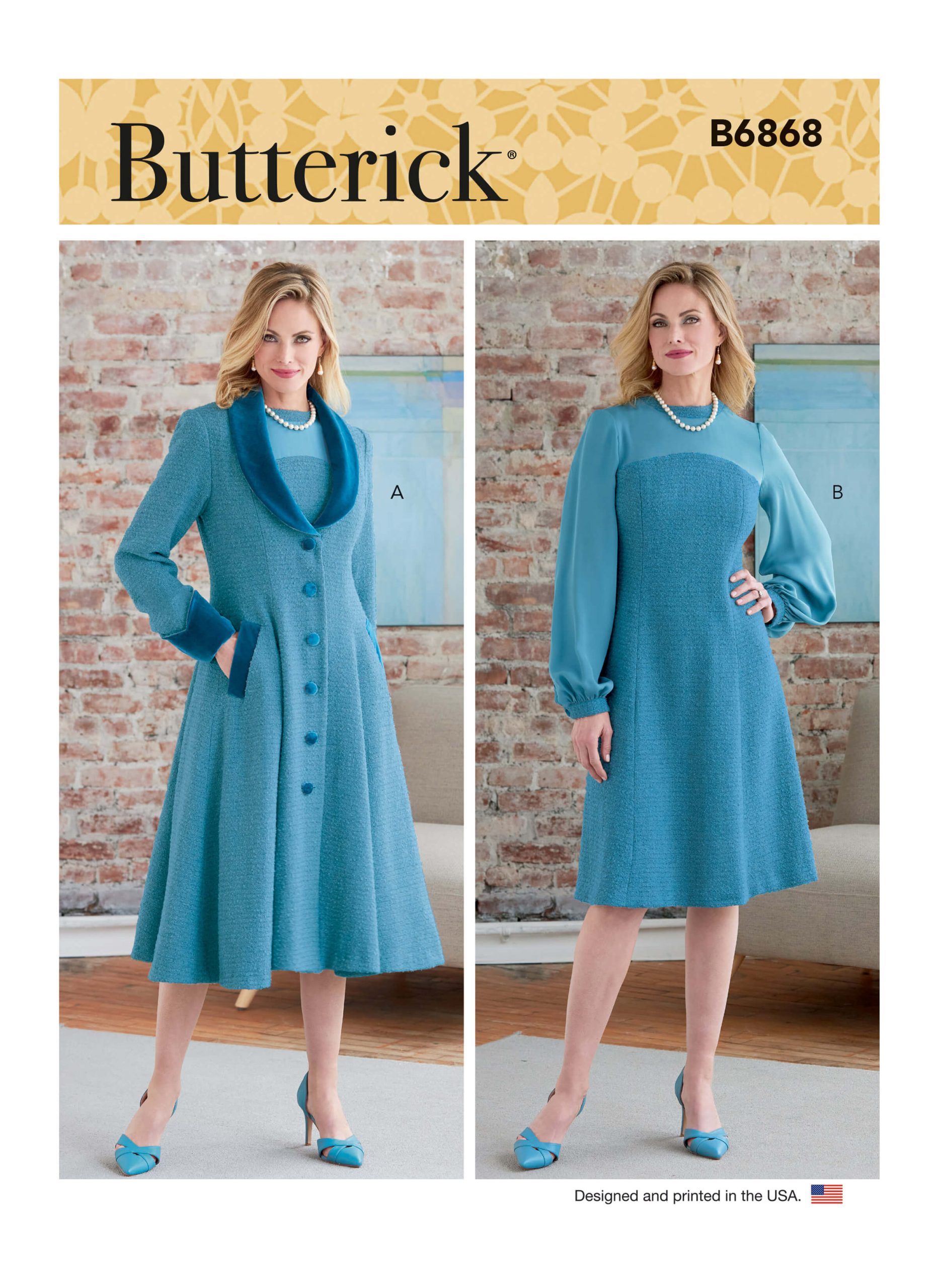 Butterick Sewing Pattern B6868 Misses' and Women's Coat and Dress