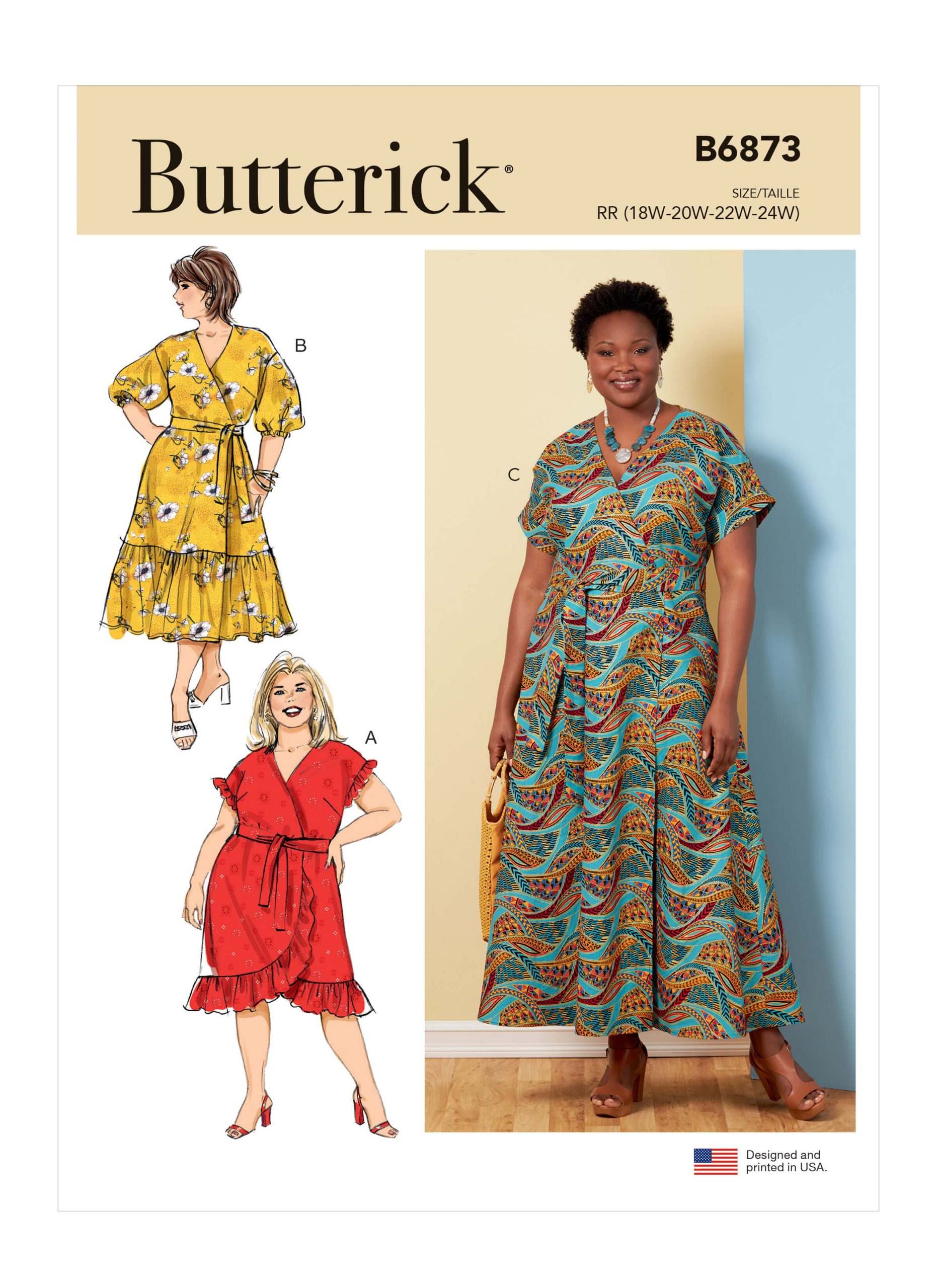 Butterick Sewing Pattern B6873 Women's Dress and Sash