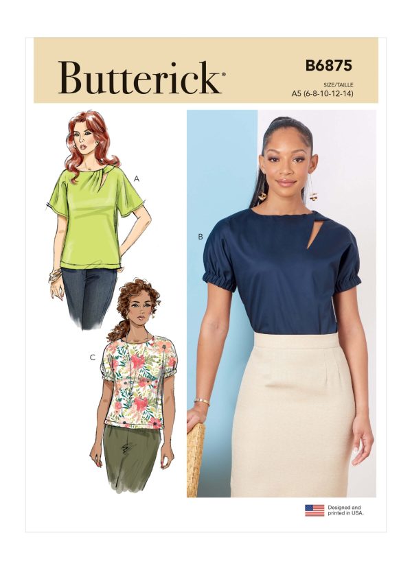 Butterick Sewing Pattern B6875 Misses' Tops
