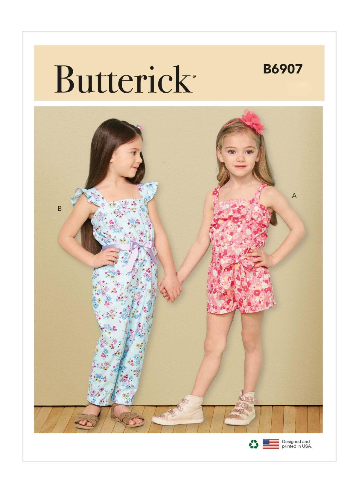 Butterick Sewing Pattern B6907 Children's Romper, Jumpsuit and Sash