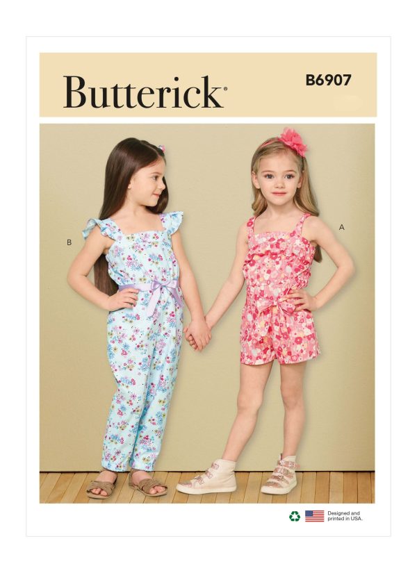 Butterick Sewing Pattern B6907 Children's Romper, Jumpsuit and Sash