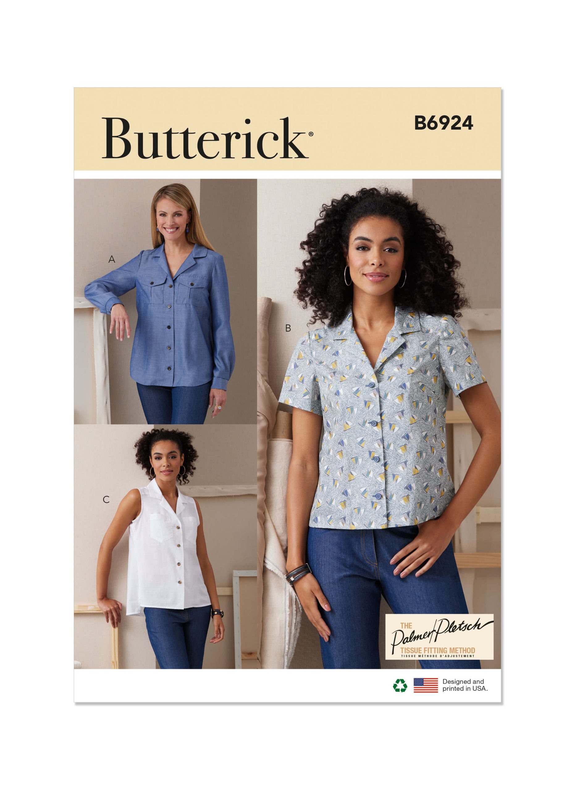 Butterick Sewing Pattern B6924 Misses’ Shirts By Palmer/Pletsch ...