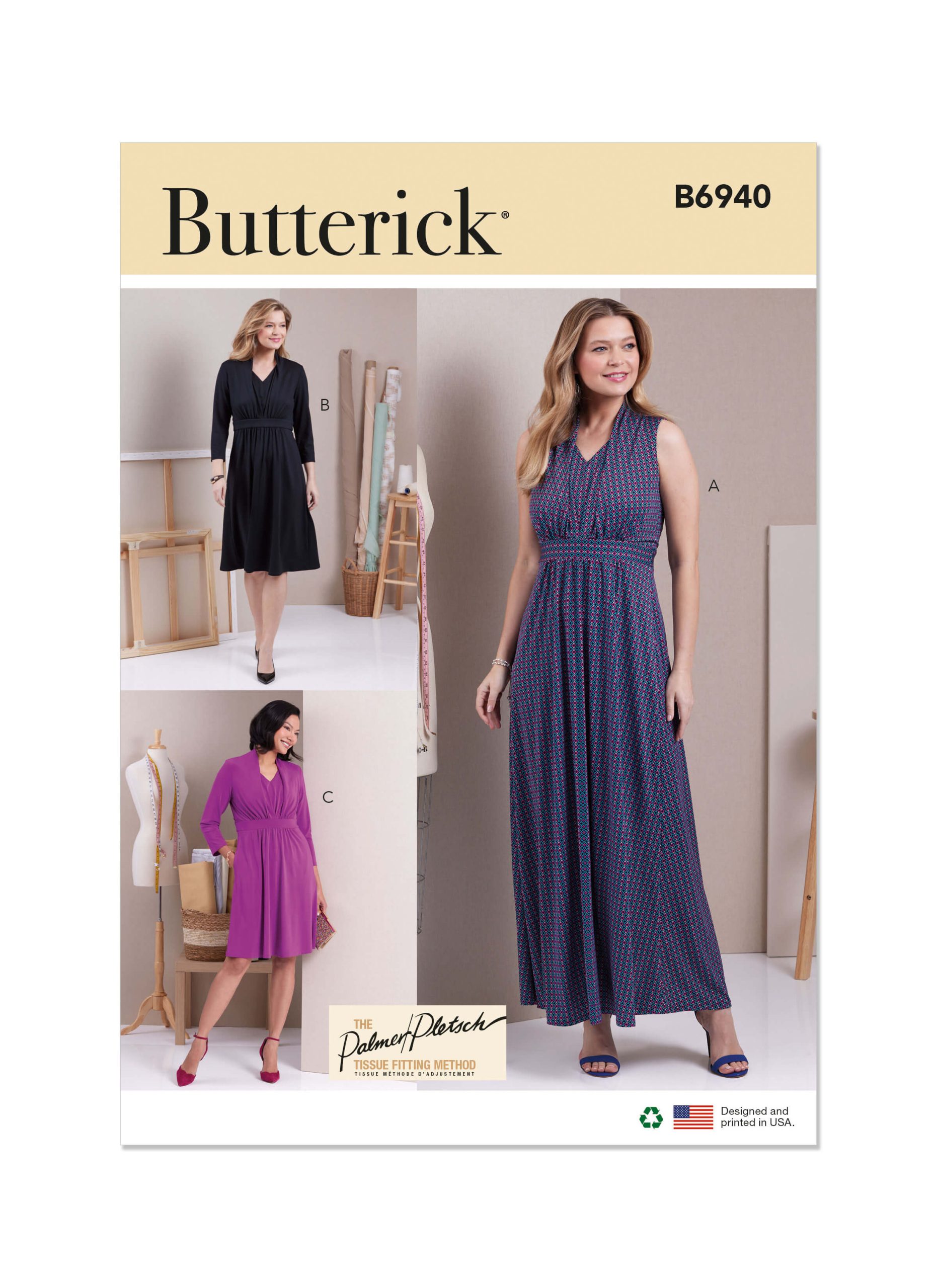 Butterick Sewing Pattern B6940 Misses' Knit Dresses by Palmer/Pletsch