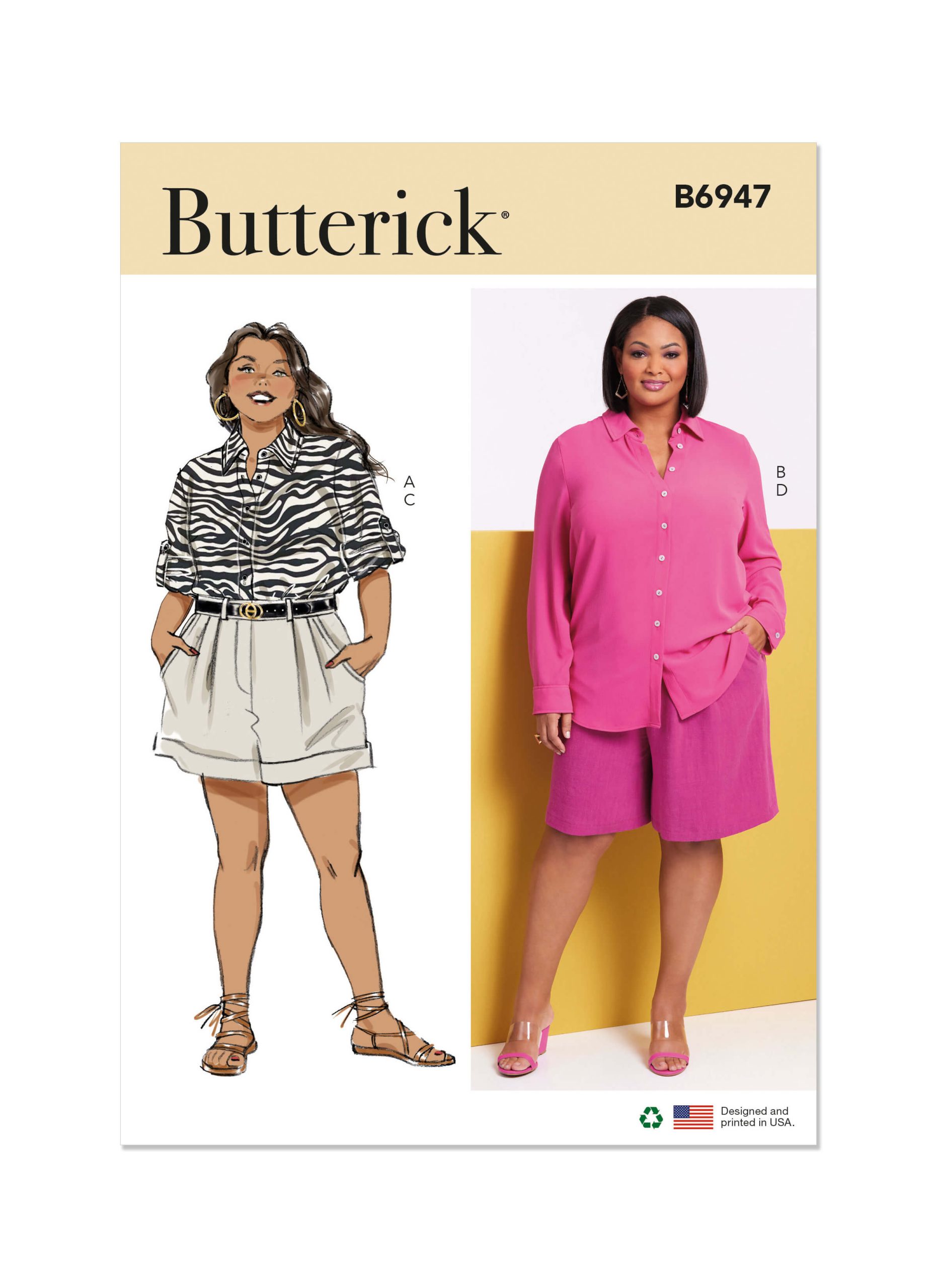 Butterick Sewing Pattern B6947 Women's Shirts and Shorts