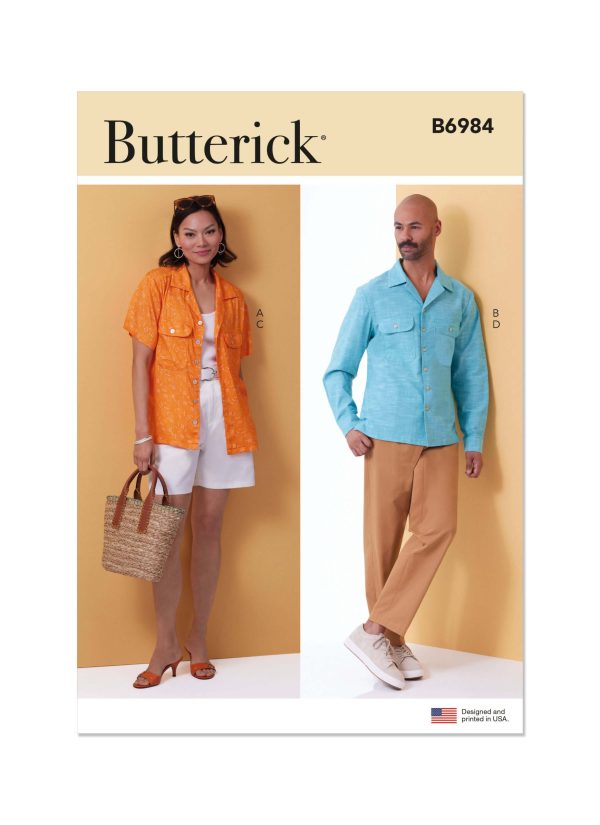 Butterick Sewing Pattern B6984 Unisex Shirts, Shorts and Trousers