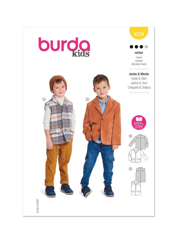 Burda Style Sewing Pattern B9234 Children's Jacket & Waistcoat