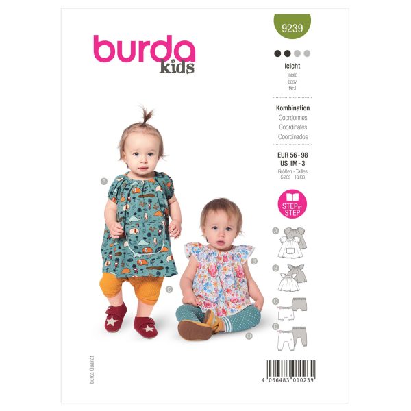 Burda Style Pattern 9239 Babies' Tops and Bottoms