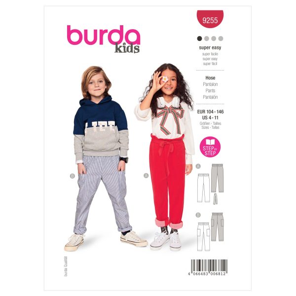 Burda Style Pattern 9255 Children's Pull-On Trousers
