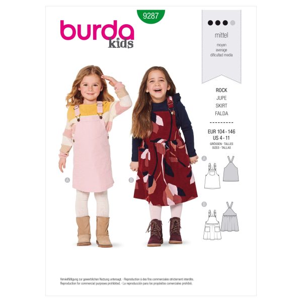 Burda Style Pattern 9287 Children's Pinafore Dress