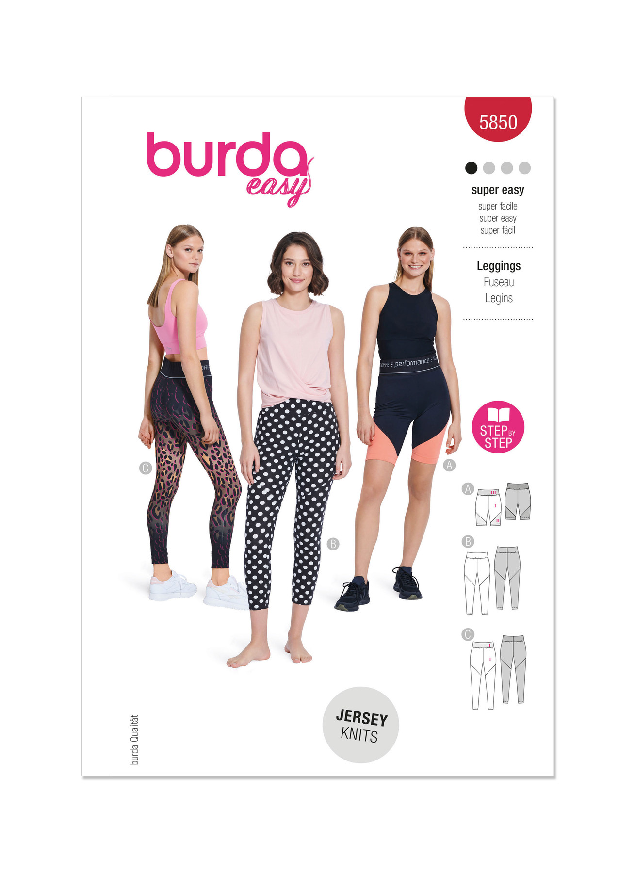 Burda Style Sewing Pattern B5850 Misses' Leggings
