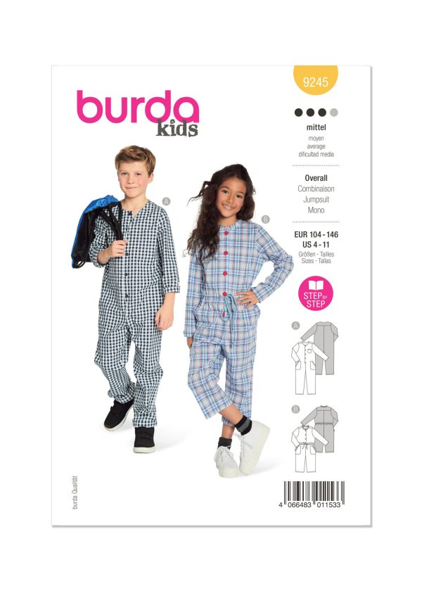 Burda Style Pattern 9245 Children's Jumpsuit