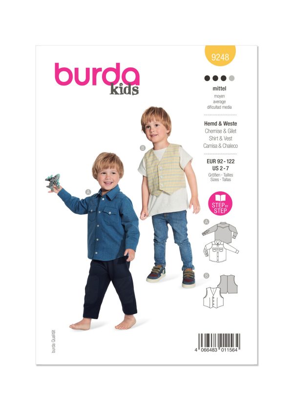 Burda Style Pattern 9248 Children's Shirt and Waistcoat