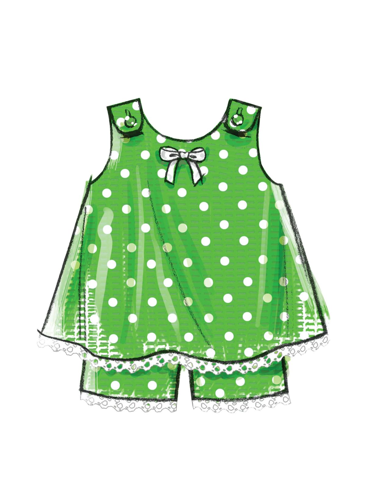 McCall's Sewing Pattern M5416 Toddlers' Tops, Dresses and Shorts