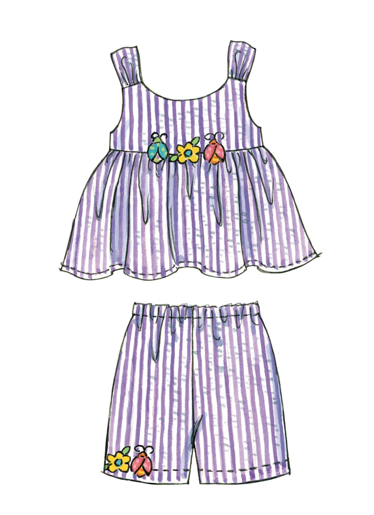 McCall's Sewing Pattern M6017 Toddlers'/Children's Tops, Dresses, Shorts And Pants