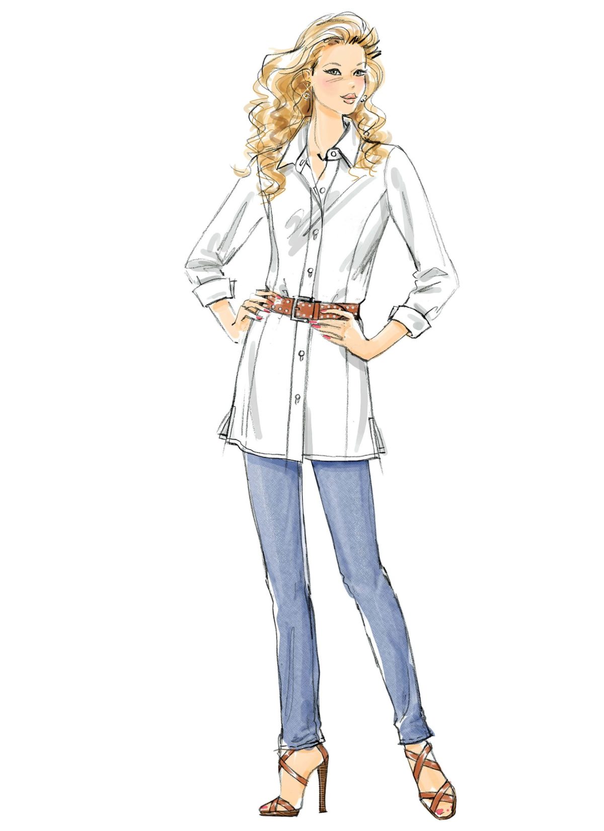 McCall's Sewing Pattern M6124 Misses'/Miss Petite/Women's/Women's Petite Shirts In 3 Lengths