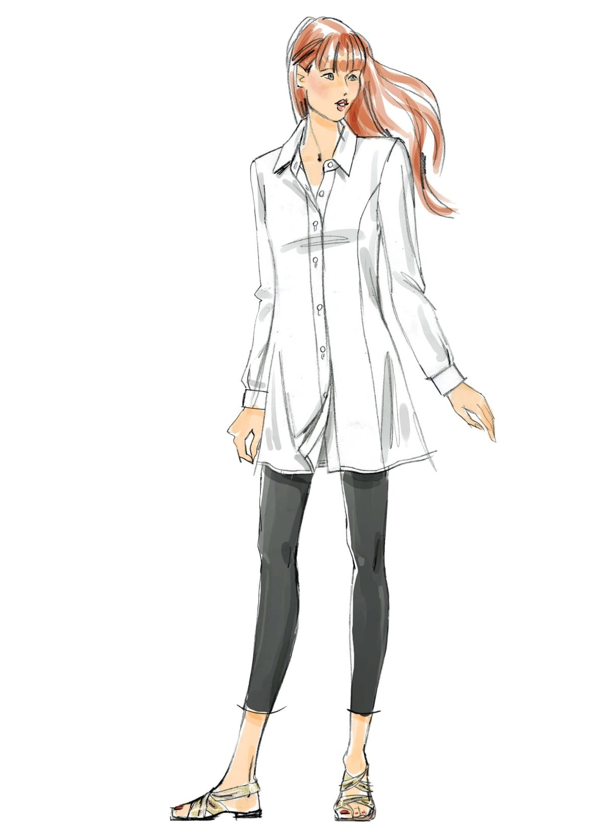 McCall's Sewing Pattern M6124 Misses'/Miss Petite/Women's/Women's Petite Shirts In 3 Lengths