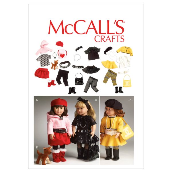 McCall's Sewing Pattern M6669 Clothes For 18' Doll, Accessories and Dog
