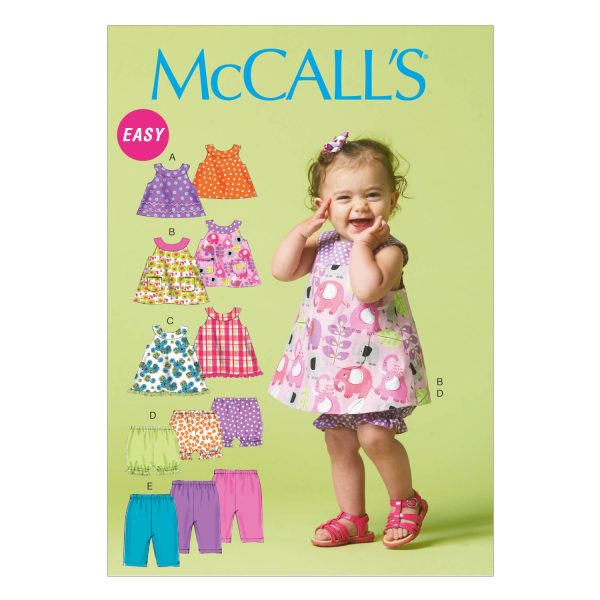 McCall's Sewing Pattern M6912 Infants' Reversible Top, Dresses; Bloomers and Pants