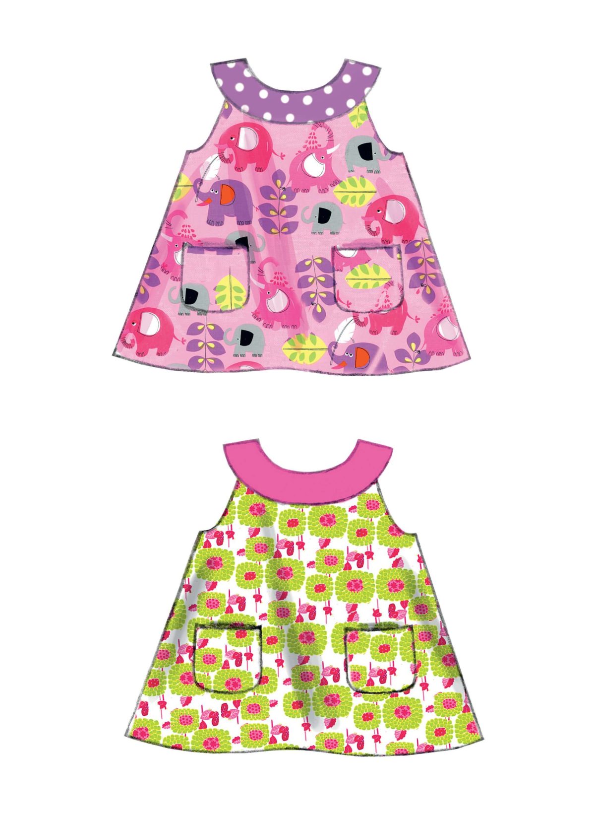 McCall's Sewing Pattern M6912 Infants' Reversible Top, Dresses; Bloomers and Pants