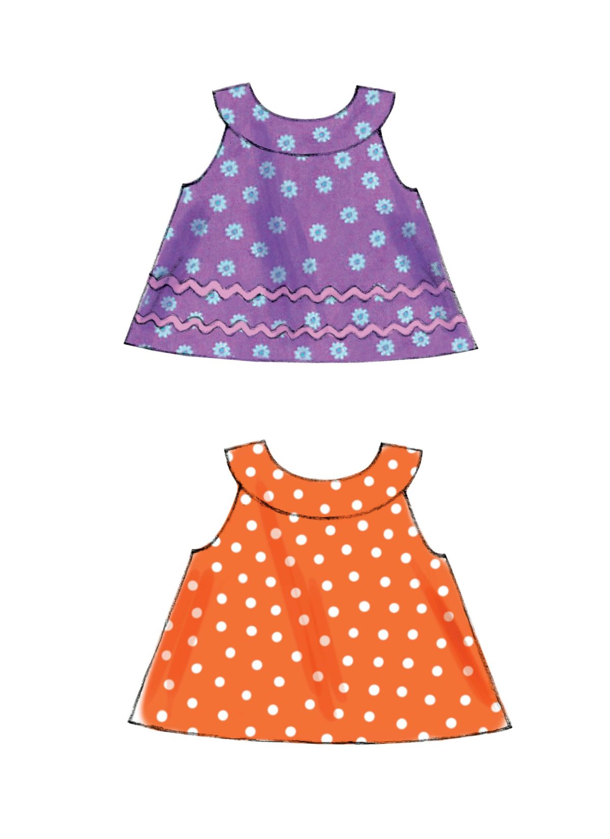 McCall's Sewing Pattern M6912 Infants' Reversible Top, Dresses; Bloomers and Pants