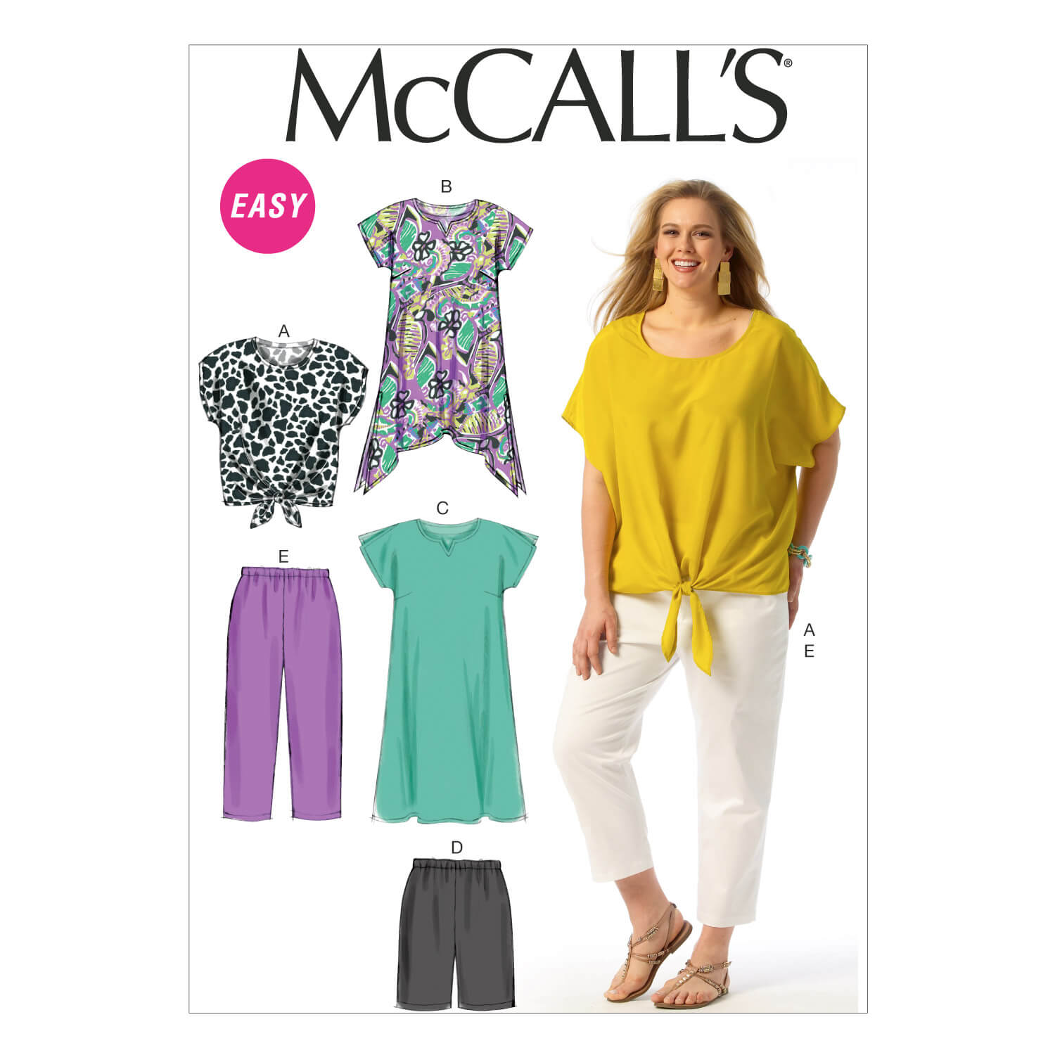 McCall's Sewing Pattern M6971 Women's Top, Tunic, Dress, Shorts and Pants