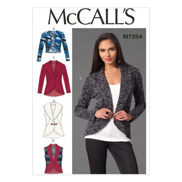 McCall's Sewing Pattern M7254 Misses' Cardigans