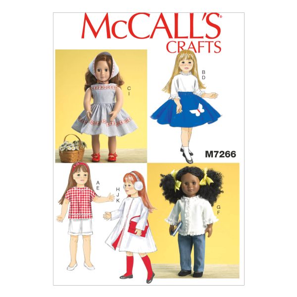 McCall's Sewing Pattern M7266 18" Retro Doll Clothes