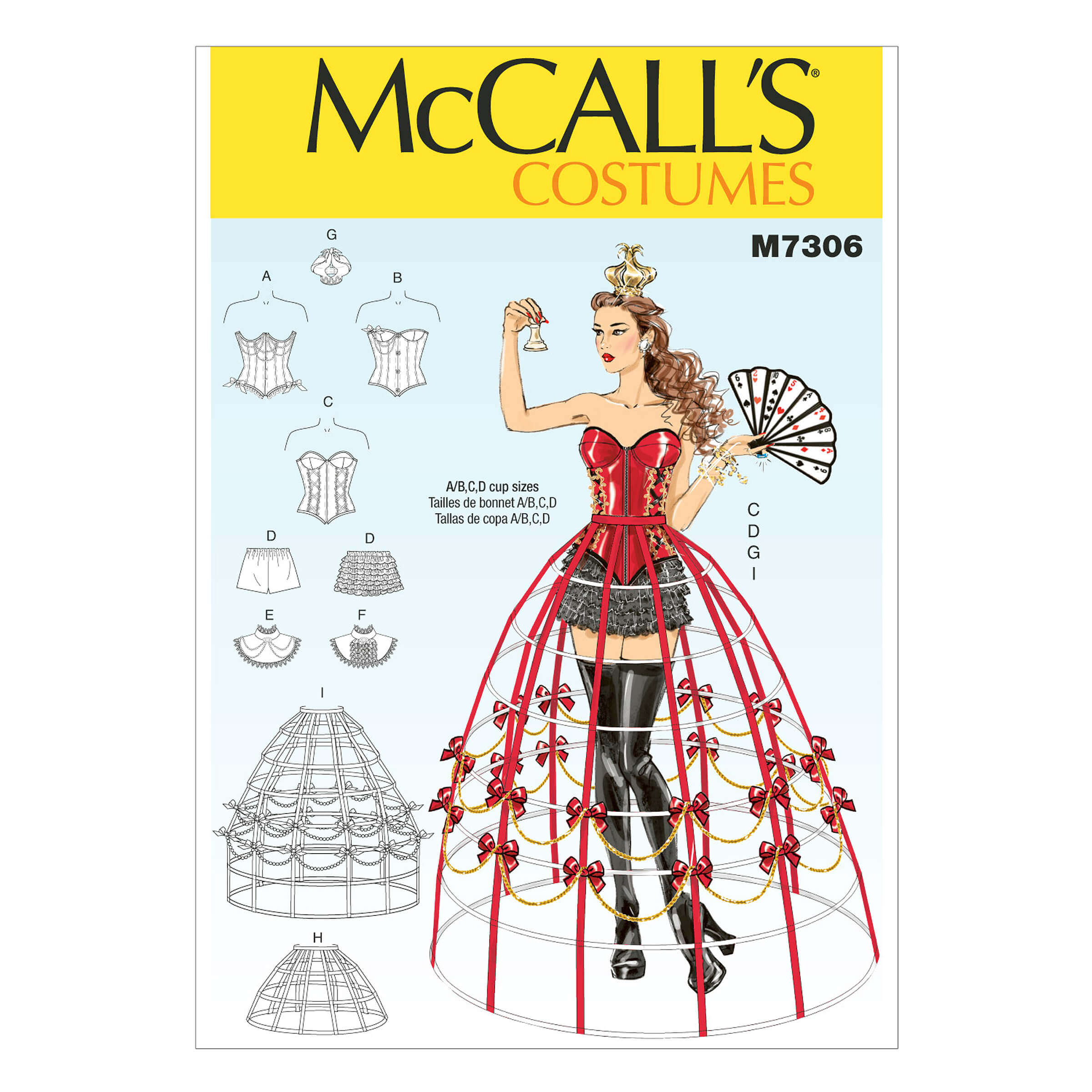 McCall's Sewing Pattern M7306 Corsets, Shorts, Collars, Hoop Skirts and Crown