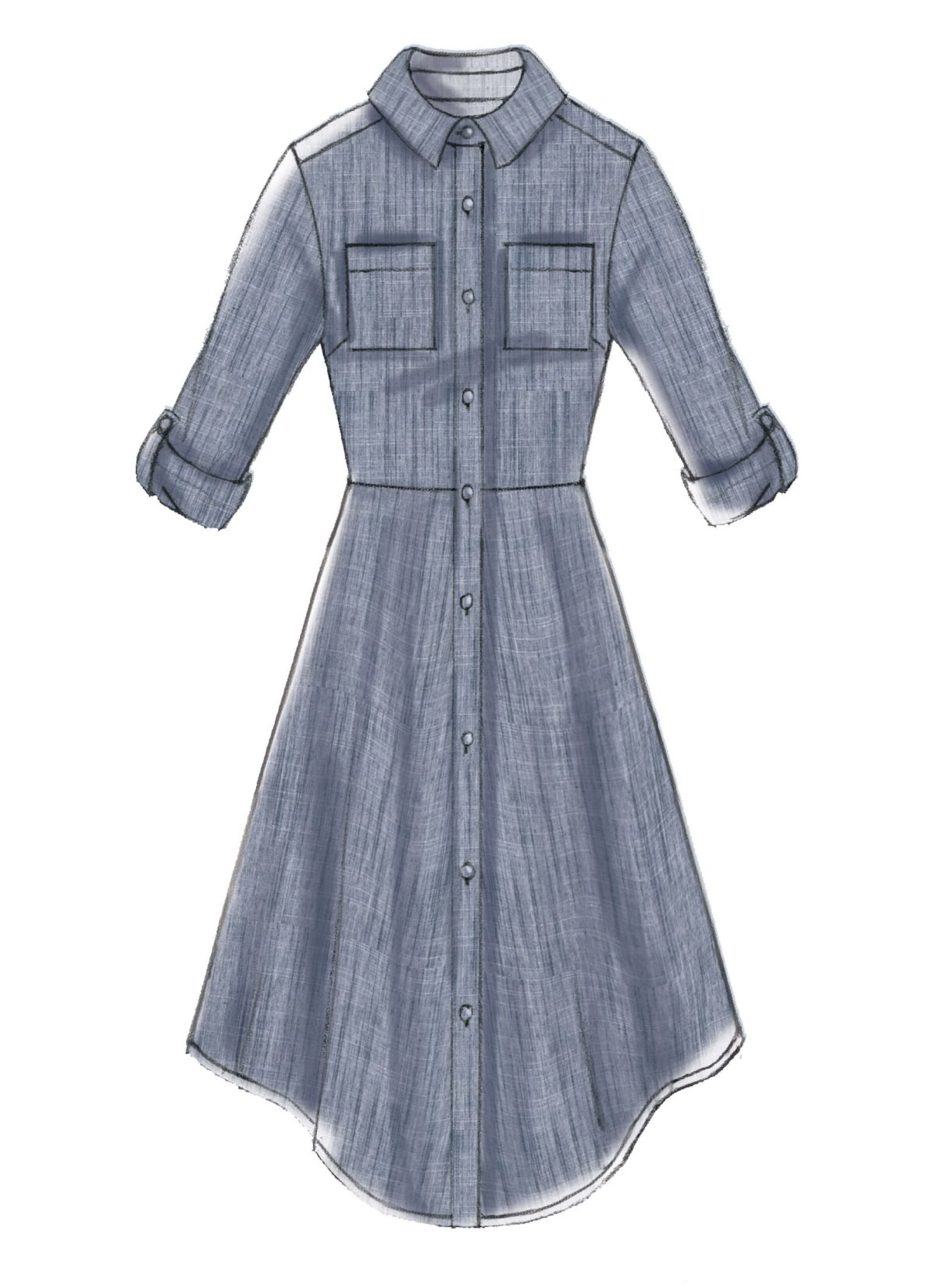 McCall's Dress Pattern M7351 Misses' Shirtdresses with Pockets and Belt