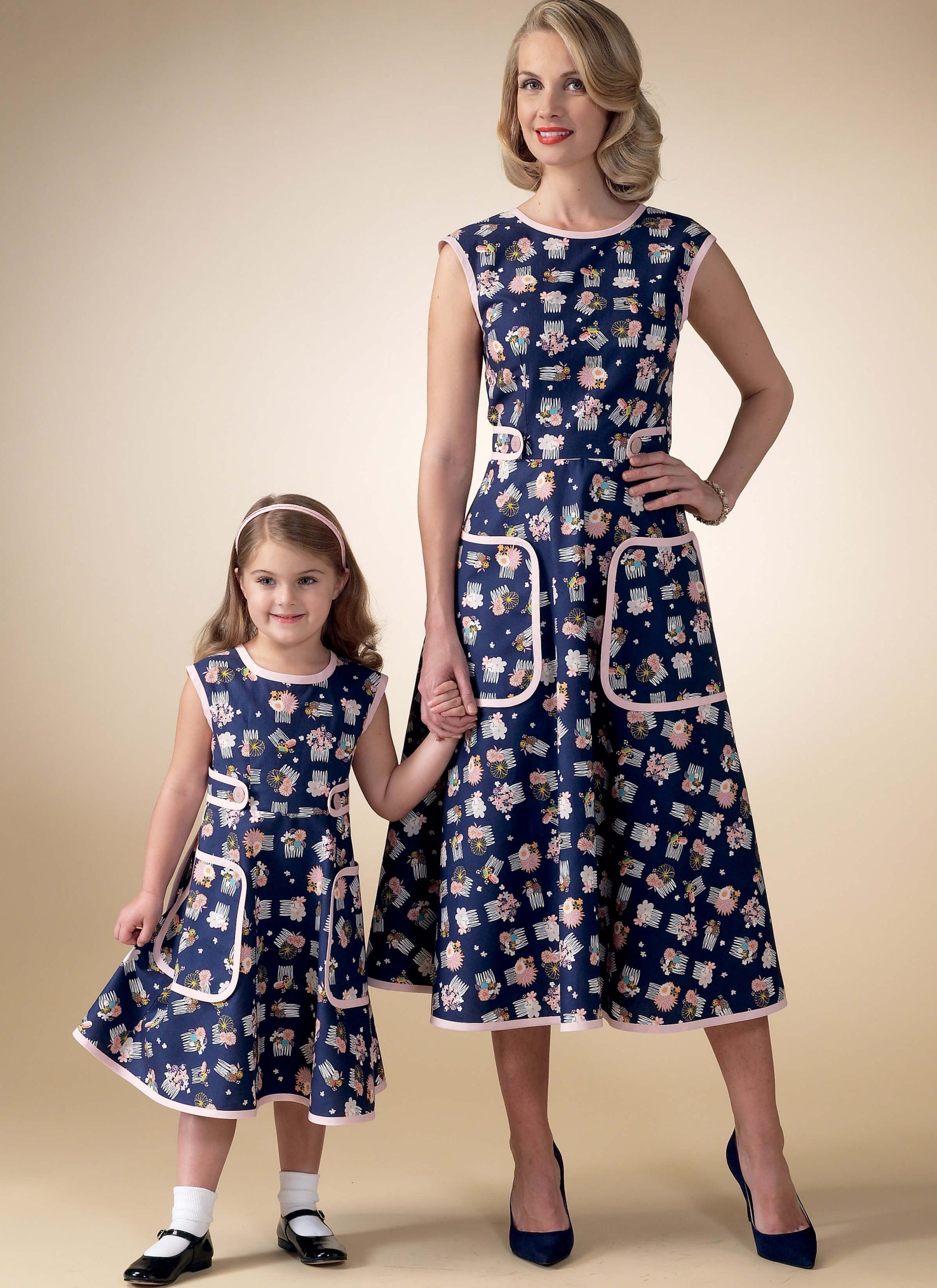 McCall's Sewing Pattern M7354 Misses'/Children's/Girls' Matching Back-Wrap Dresses