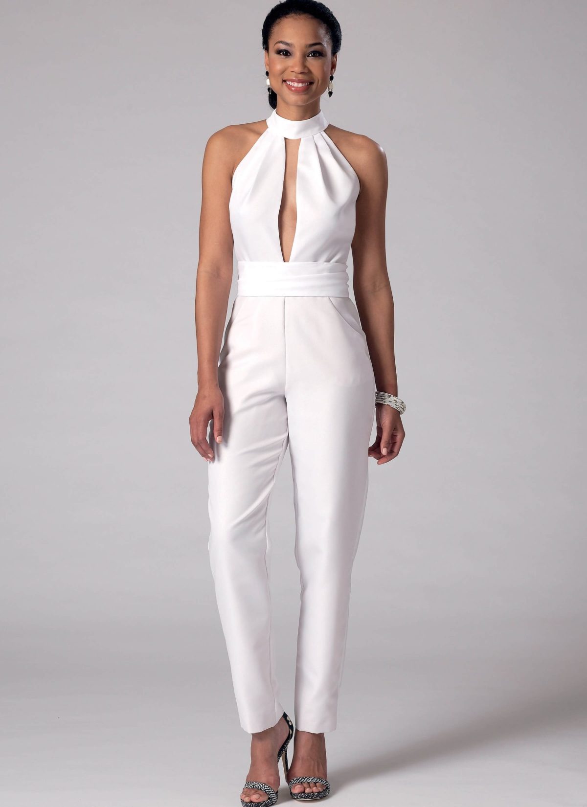 McCall's Sewing Pattern M7366 Misses' Pleated Surplice or Plunging-Neckline Rompers, Jumpsuits and Belt