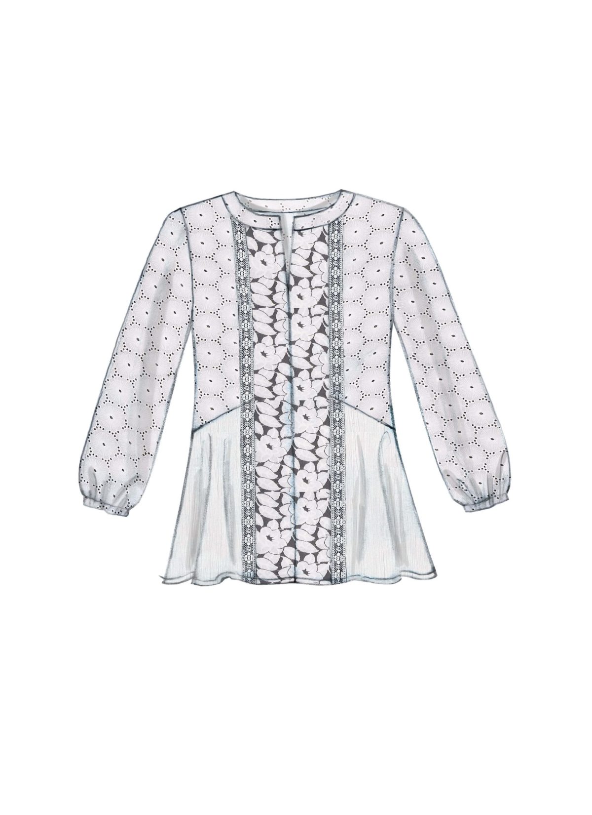 McCall's Sewing Pattern M7390 Misses' Split-Neck, Seam-Detail Tops